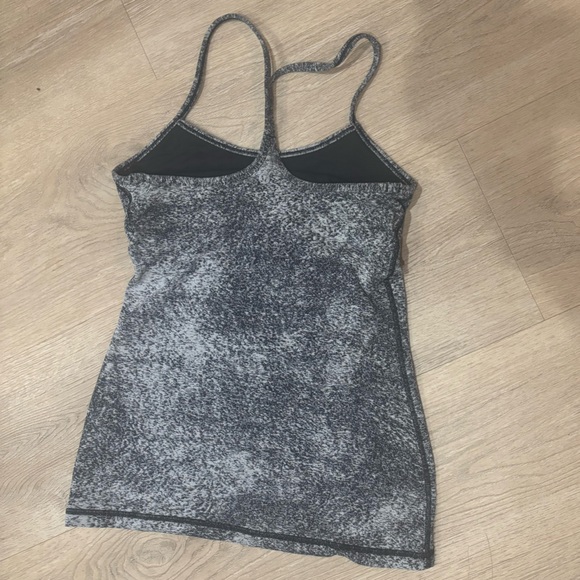 Gray lululemon power y tank.  With built in bra. - Picture 2 of 3